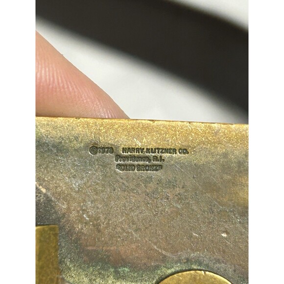 1979 Vtg. Harry Klitzner Masonic Masons Brass Shriners Belt Buckle 38 LEATHER - Picture 16 of 16